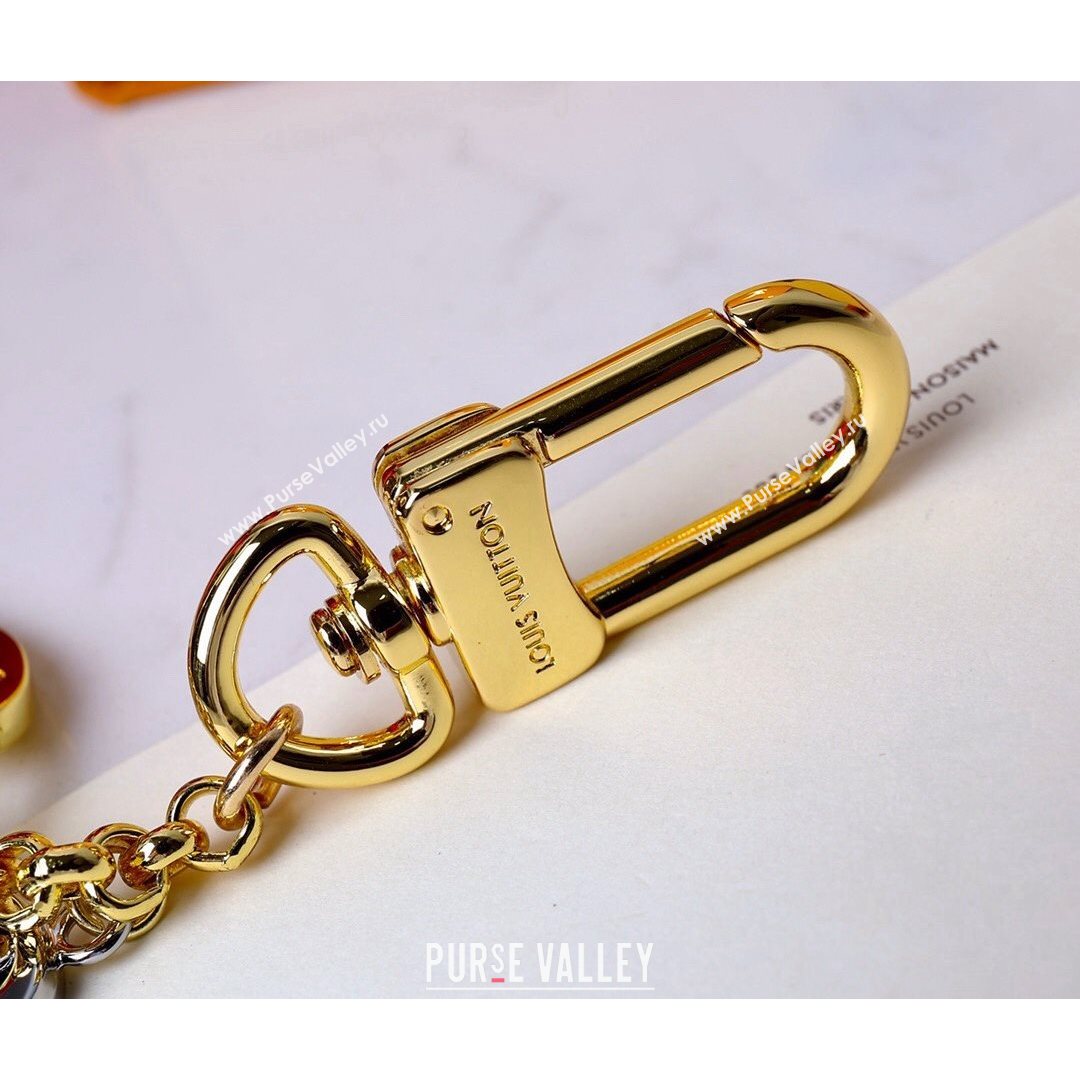 Louis Vuitton Heart Chain Bag Charm Gold/Silver/Purple 2021 02 (HY-21082321)