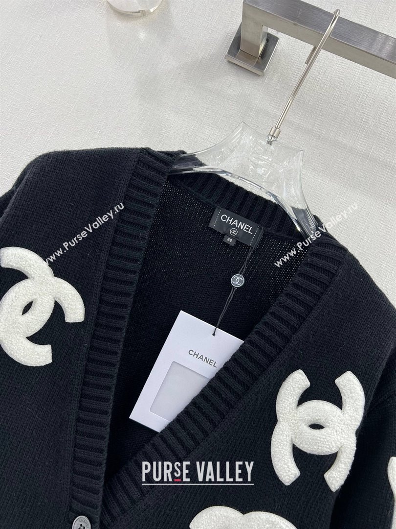 Chanel Wool Cashmere Cardigan CH102324 Black 2023 (Q-23102324)