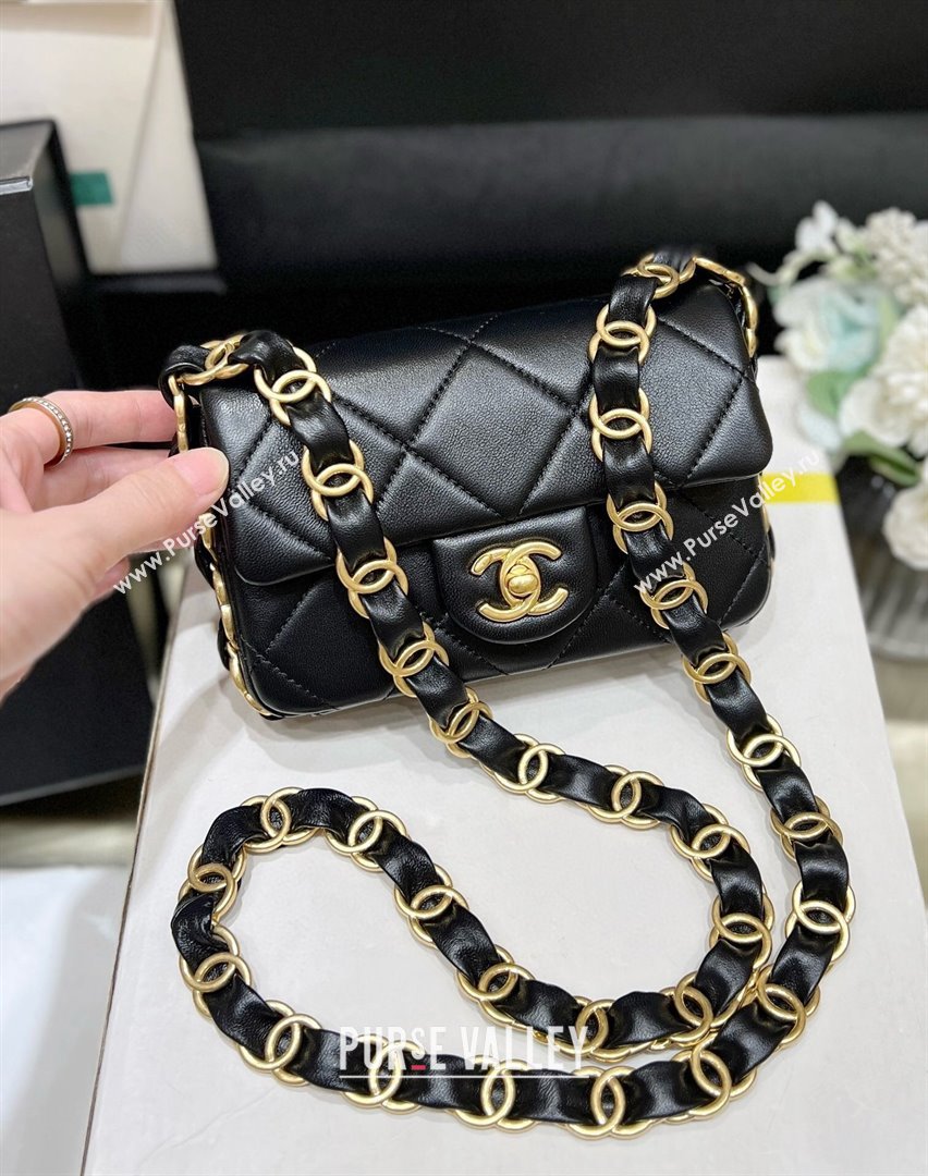 Chanel Lambskin Small Flap Bag with CC Chain AS5175 Black 2024 Top Quality (SHUNY-24112103)