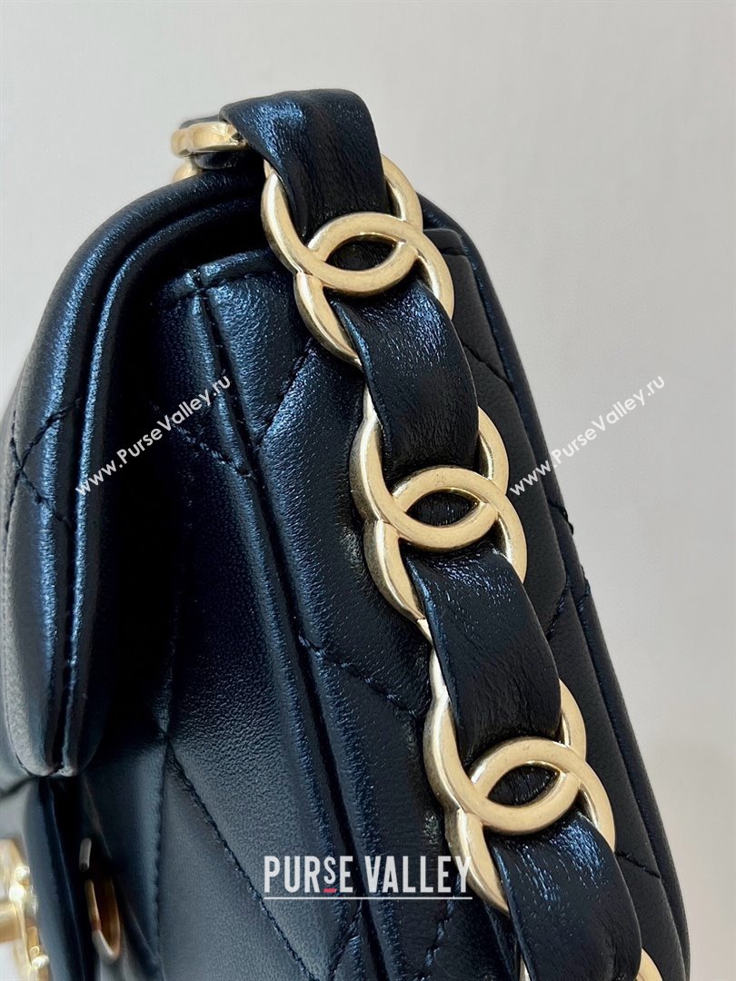 Chanel Lambskin Small Flap Bag with CC Chain AS5175 Black 2024 Top Quality (SHUNY-24112103)