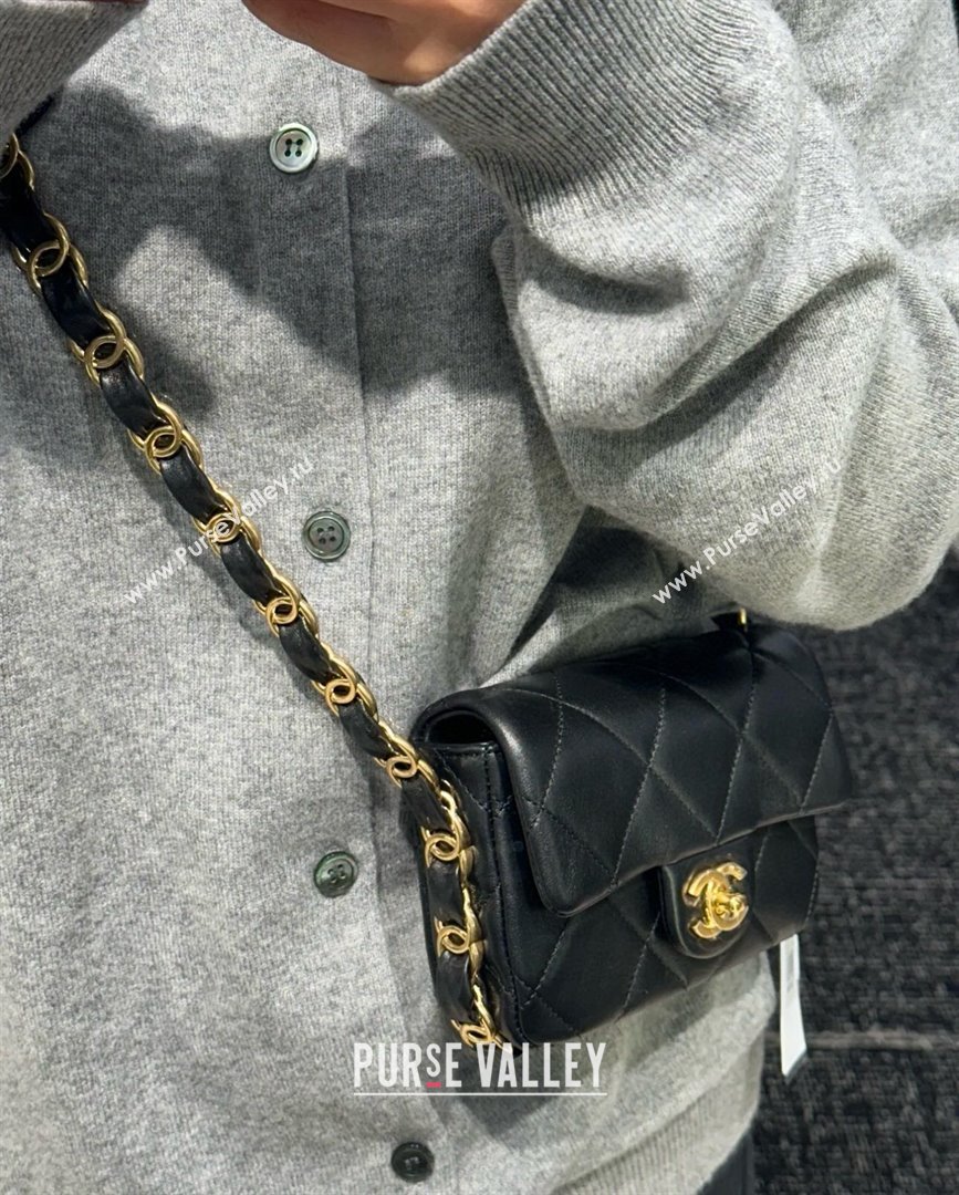 Chanel Lambskin Small Flap Bag with CC Chain AS5175 Black 2024 Top Quality (SHUNY-24112103)