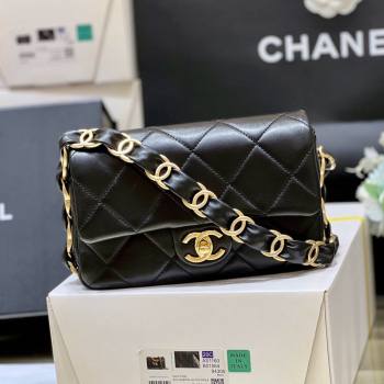 Chanel Lambskin Small Flap Bag with CC Chain AS5174 Black 2024 Top Quality (SHUNY-24112104)