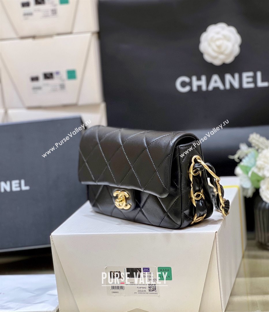 Chanel Lambskin Small Flap Bag with CC Chain AS5174 Black 2024 Top Quality (SHUNY-24112104)