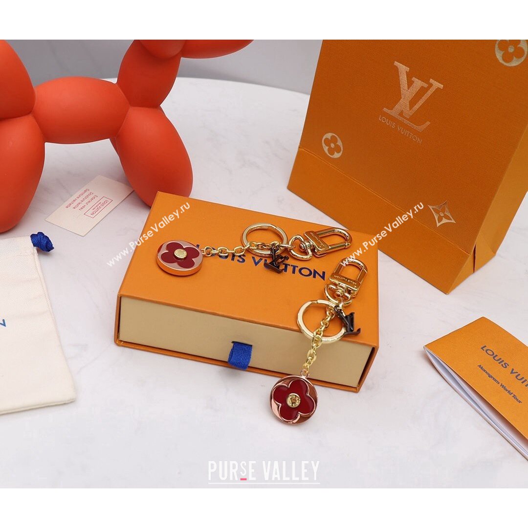 Louis Vuitton Flash Flower Bag Charm and Key Holder Gold/Silver/Red 2021 04 (HY-21082323)