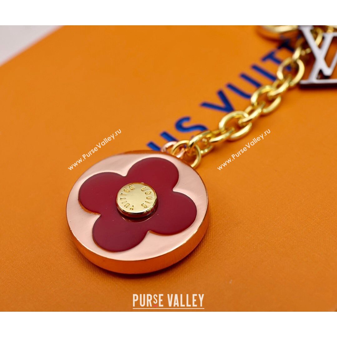 Louis Vuitton Flash Flower Bag Charm and Key Holder Gold/Silver/Red 2021 04 (HY-21082323)