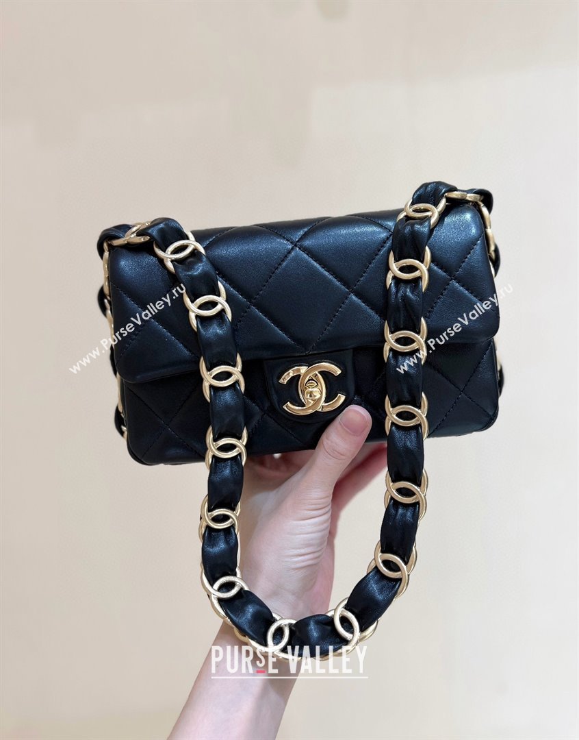 Chanel Lambskin Small Flap Bag with CC Chain AS5174 Black 2024 Top Quality (SHUNY-24112104)