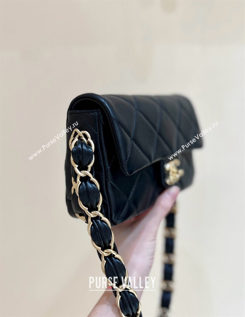 Chanel Lambskin Small Flap Bag with CC Chain AS5174 Black 2024 Top Quality (SHUNY-24112104)