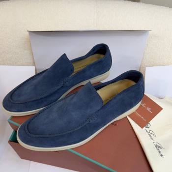 Loro Piana Summer Walk Suede Loafers Navy Blue 2024(For Men) (KL-241514)