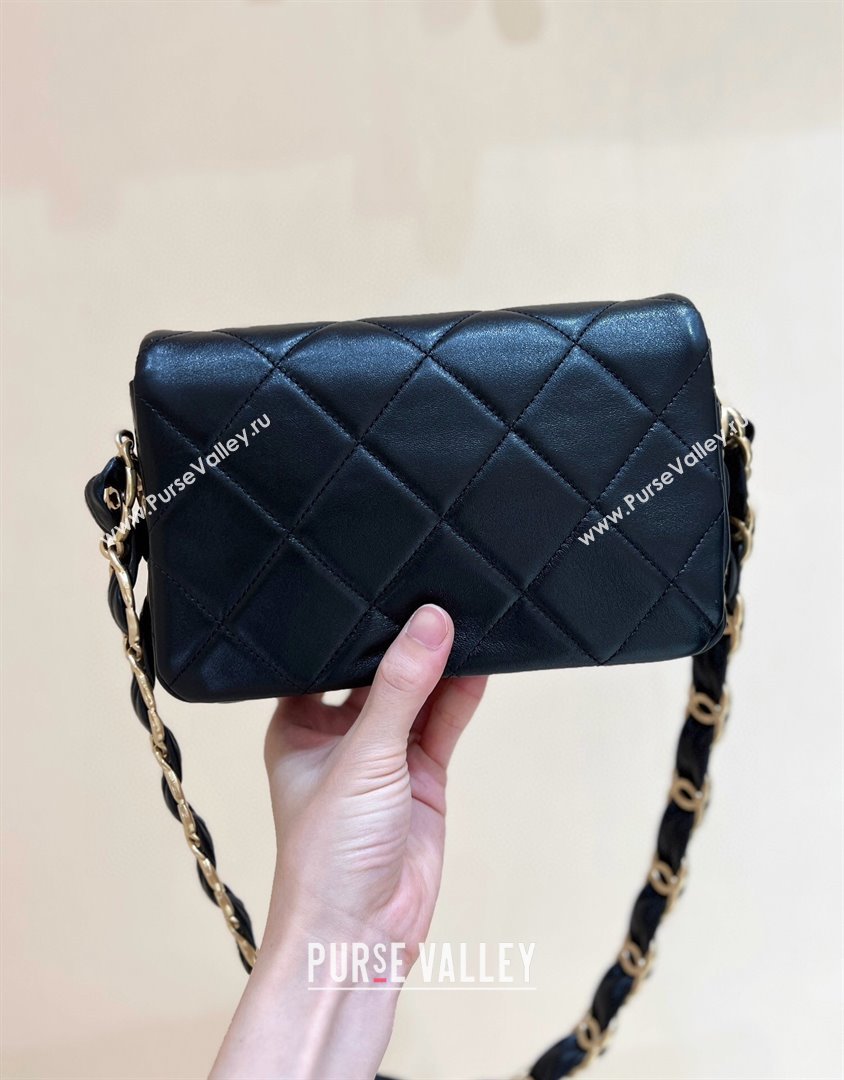 Chanel Lambskin Small Flap Bag with CC Chain AS5174 Black 2024 Top Quality (SHUNY-24112104)