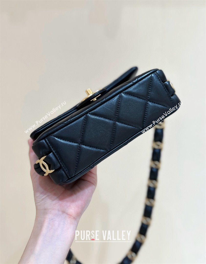 Chanel Lambskin Small Flap Bag with CC Chain AS5174 Black 2024 Top Quality (SHUNY-24112104)