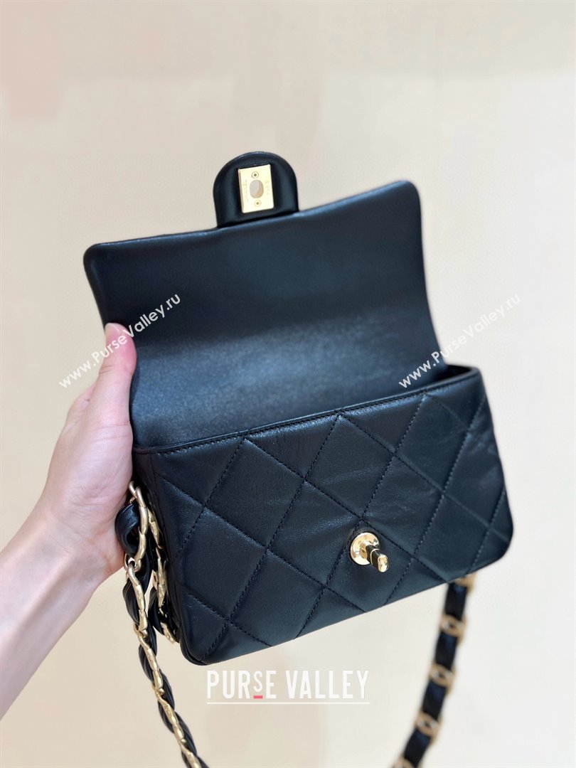 Chanel Lambskin Small Flap Bag with CC Chain AS5174 Black 2024 Top Quality (SHUNY-24112104)