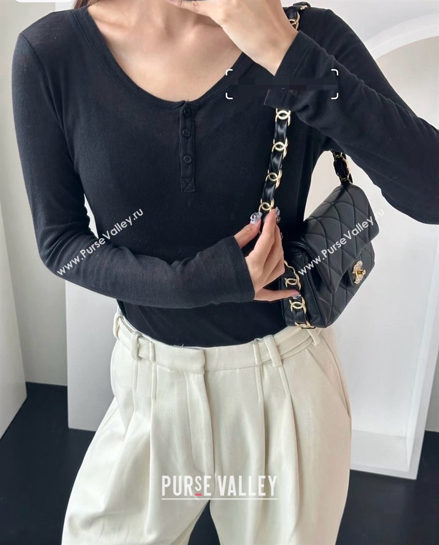 Chanel Lambskin Small Flap Bag with CC Chain AS5174 Black 2024 Top Quality (SHUNY-24112104)