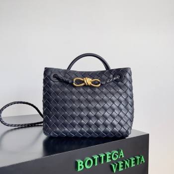 Bottega Veneta Small Andiamo Top Handle Bag in Intrecciato Leather 743568 Blue 2024 (MS-24042424)