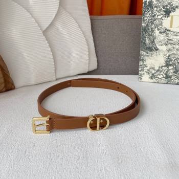 Dior 30 Montaigne Loop Belt 1.5cm in Supple Calfskin Brown 2024 (YANG-24070415)