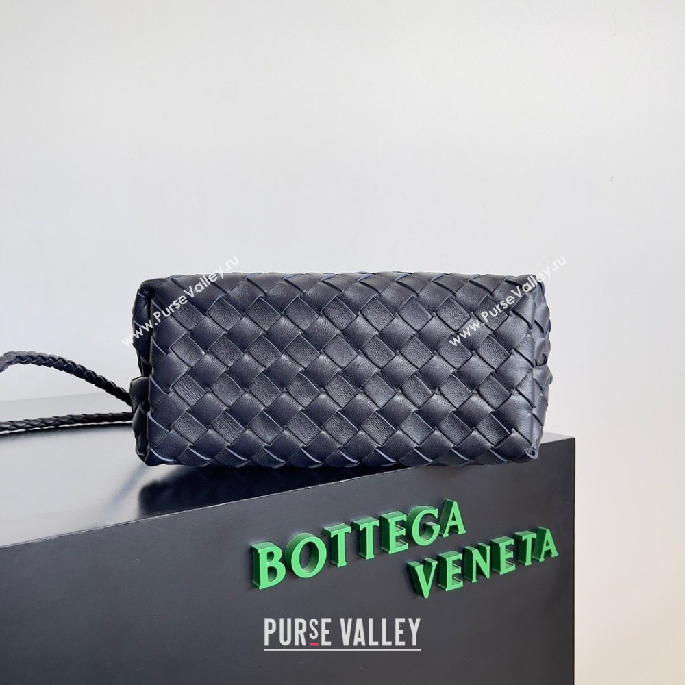 Bottega Veneta Small Andiamo Top Handle Bag in Intrecciato Leather 743568 Blue 2024 (MS-24042424)