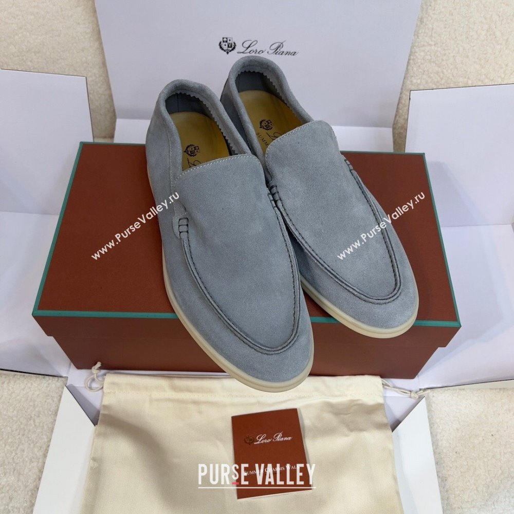 Loro Piana Summer Walk Suede Loafers Grey 2024(For Men) (KL-241517)