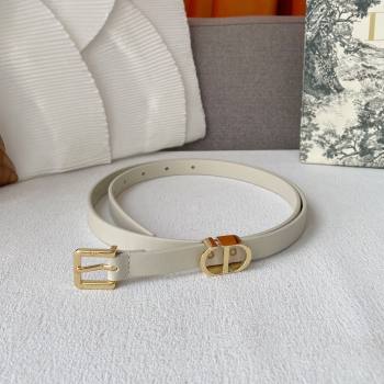 Dior 30 Montaigne Loop Belt 1.5cm in Supple Calfskin Off-white 2024 (YANG-24070416)