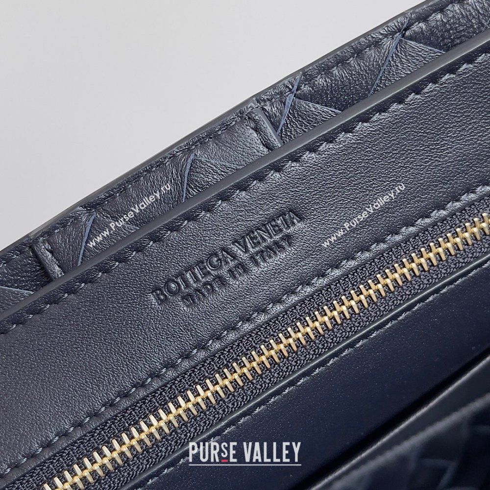 Bottega Veneta Small Andiamo Top Handle Bag in Intrecciato Leather 743568 Blue 2024 (MS-24042424)
