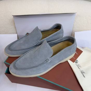 Loro Piana Summer Walk Suede Loafers Grey 2024(For Men) (KL-241517)