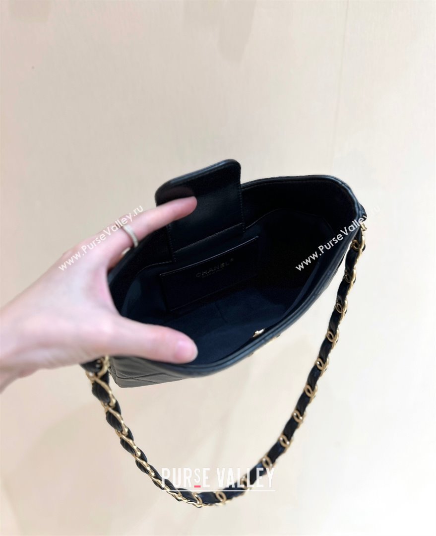 Chanel Lambskin Hobo Bag with CC Chain Strap Black AS5177 2024 Top Quality (SHUNY-24112102)