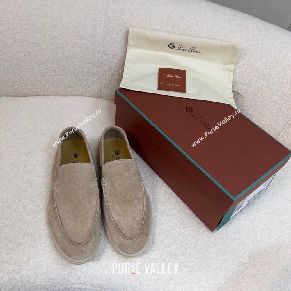 Loro Piana Summer Walk Suede Loafers Beige 2024(For Men) (KL-241518)