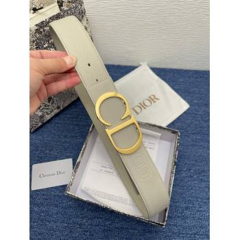 Dior CD Belt in Grained Calfskin Width 4cm Beige 2024 (YANG-24070417)