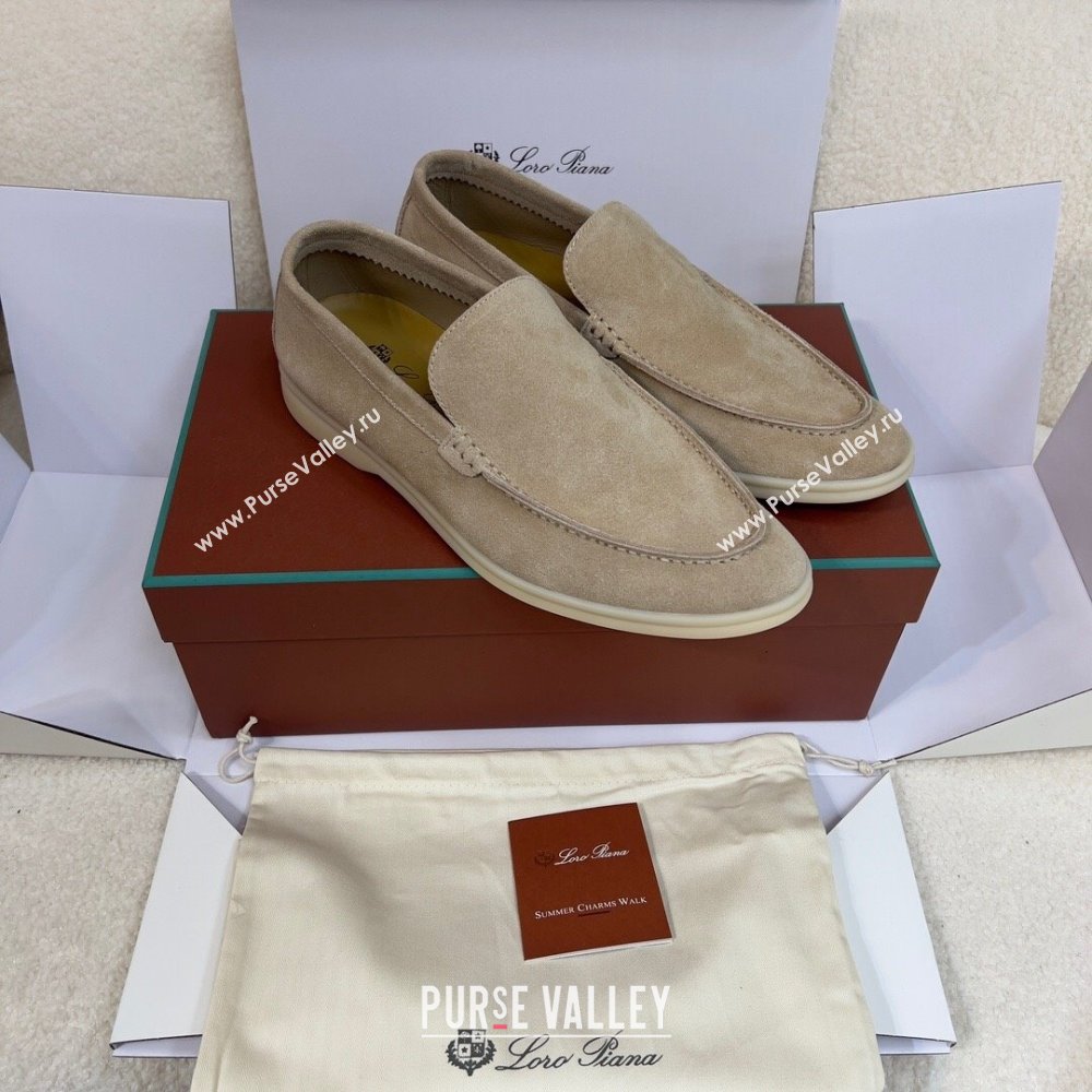 Loro Piana Summer Walk Suede Loafers Beige 2024(For Men) (KL-241518)