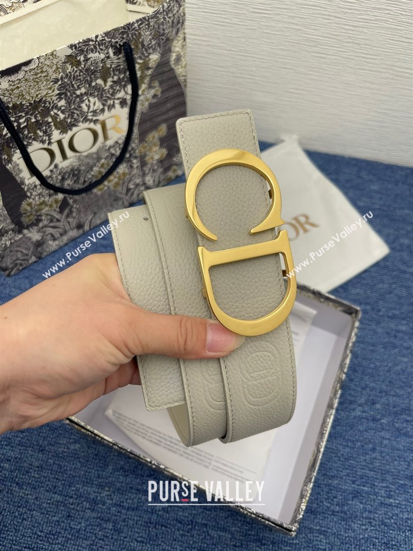 Dior CD Belt in Grained Calfskin Width 4cm Beige 2024 (YANG-24070417)