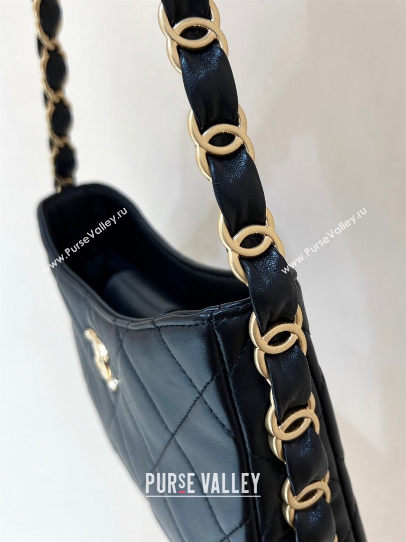 Chanel Lambskin Hobo Bag with CC Chain Strap Black AS5177 2024 Top Quality (SHUNY-24112102)