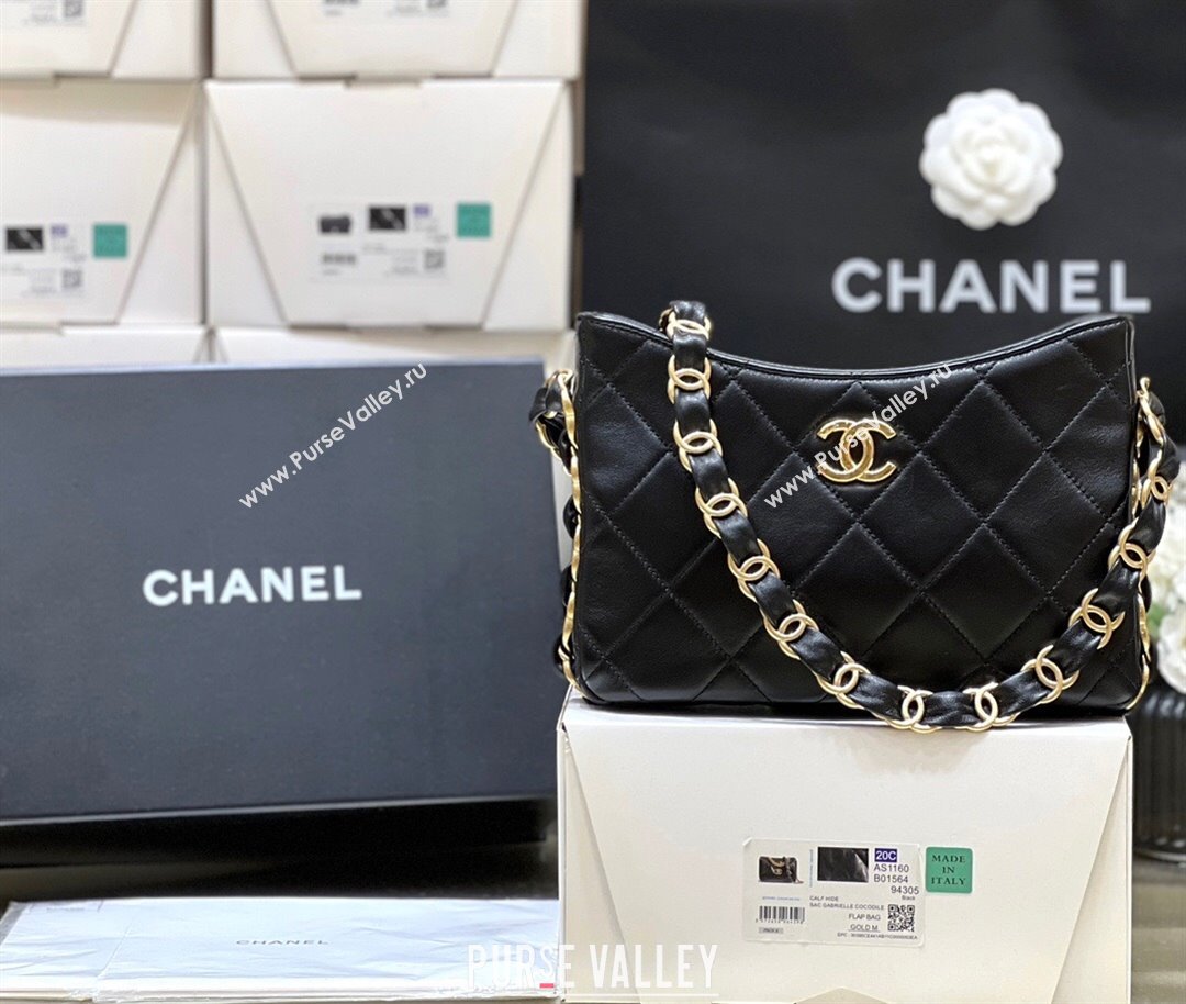 Chanel Lambskin Hobo Bag with CC Chain Strap Black AS5177 2024 Top Quality (SHUNY-24112102)