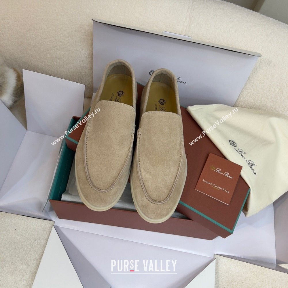 Loro Piana Summer Walk Suede Loafers Beige 2024(For Men) (KL-241518)