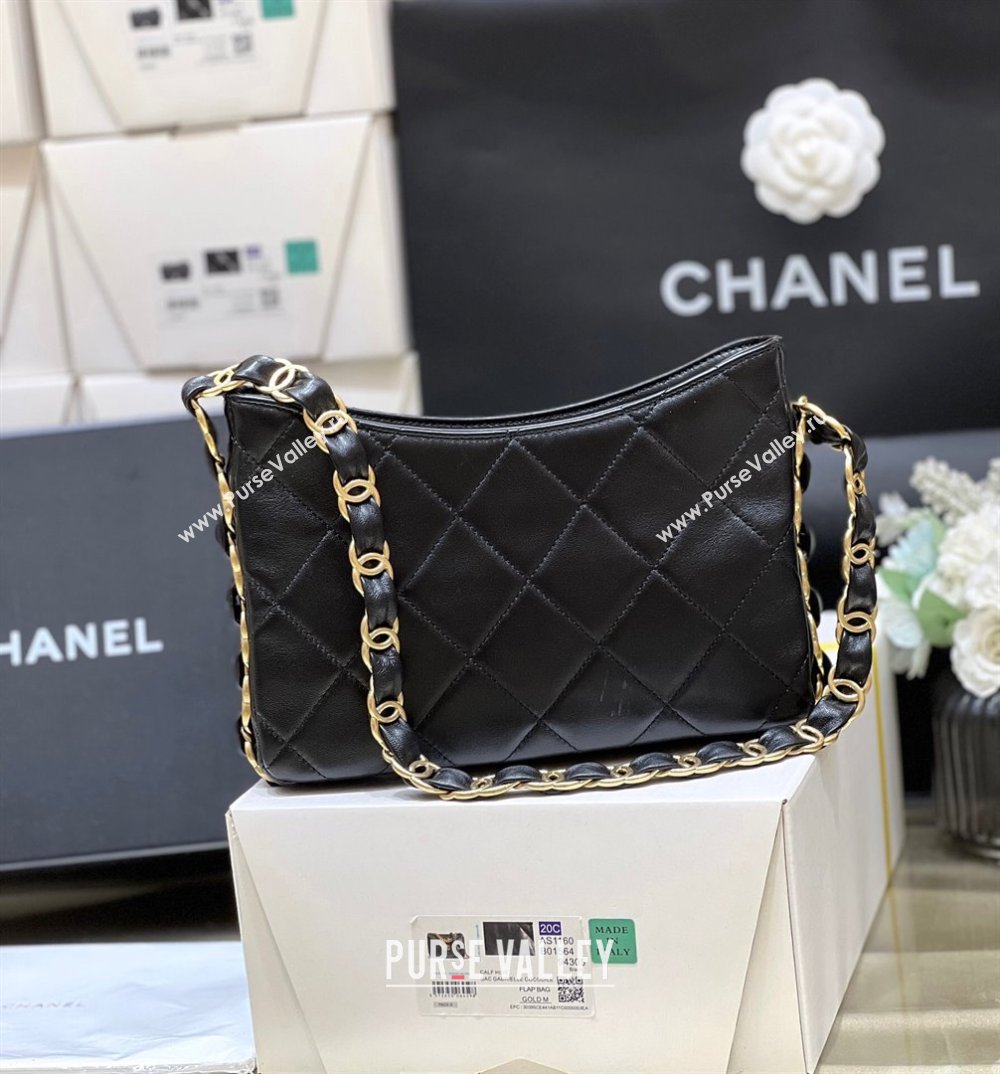 Chanel Lambskin Hobo Bag with CC Chain Strap Black AS5177 2024 Top Quality (SHUNY-24112102)