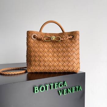 Bottega Veneta Small Andiamo Top Handle Bag in Intrecciato Leather 743568 Brown 2024 (MS-24042423)