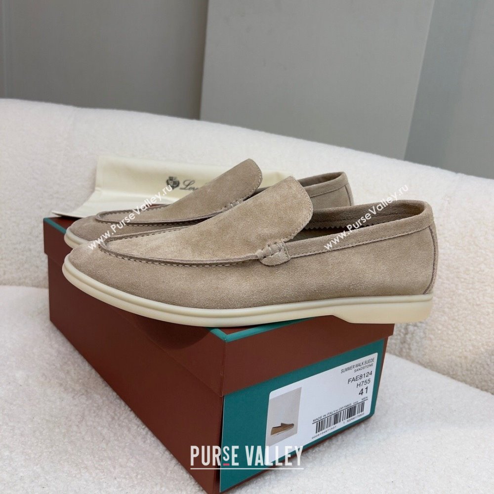 Loro Piana Summer Walk Suede Loafers Beige 2024(For Men) (KL-241518)