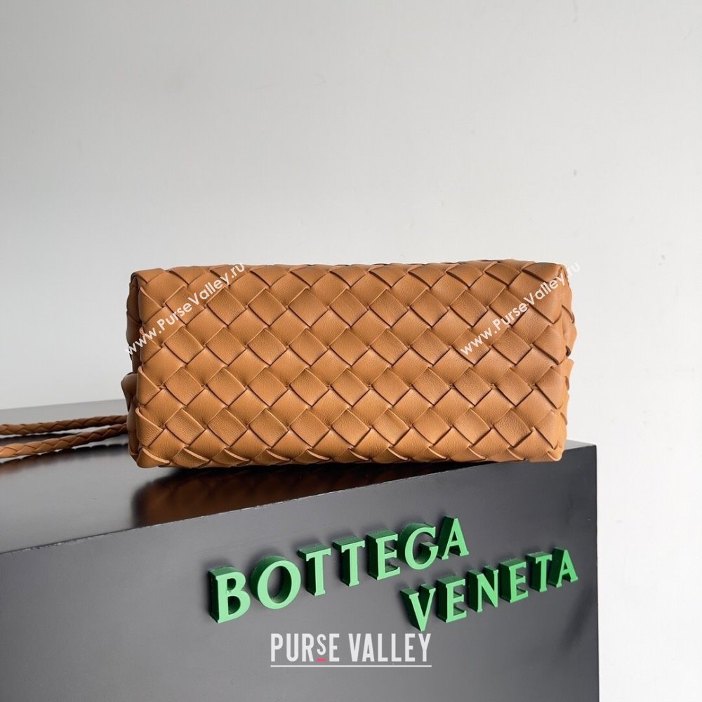 Bottega Veneta Small Andiamo Top Handle Bag in Intrecciato Leather 743568 Brown 2024 (MS-24042423)