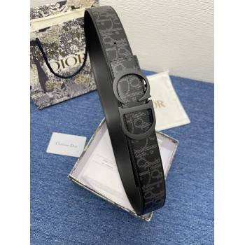 Dior CD Belt in Print Calfskin Width 4cm Black 2024 (YANG-24070418)