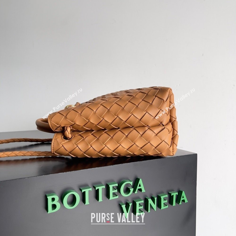 Bottega Veneta Small Andiamo Top Handle Bag in Intrecciato Leather 743568 Brown 2024 (MS-24042423)