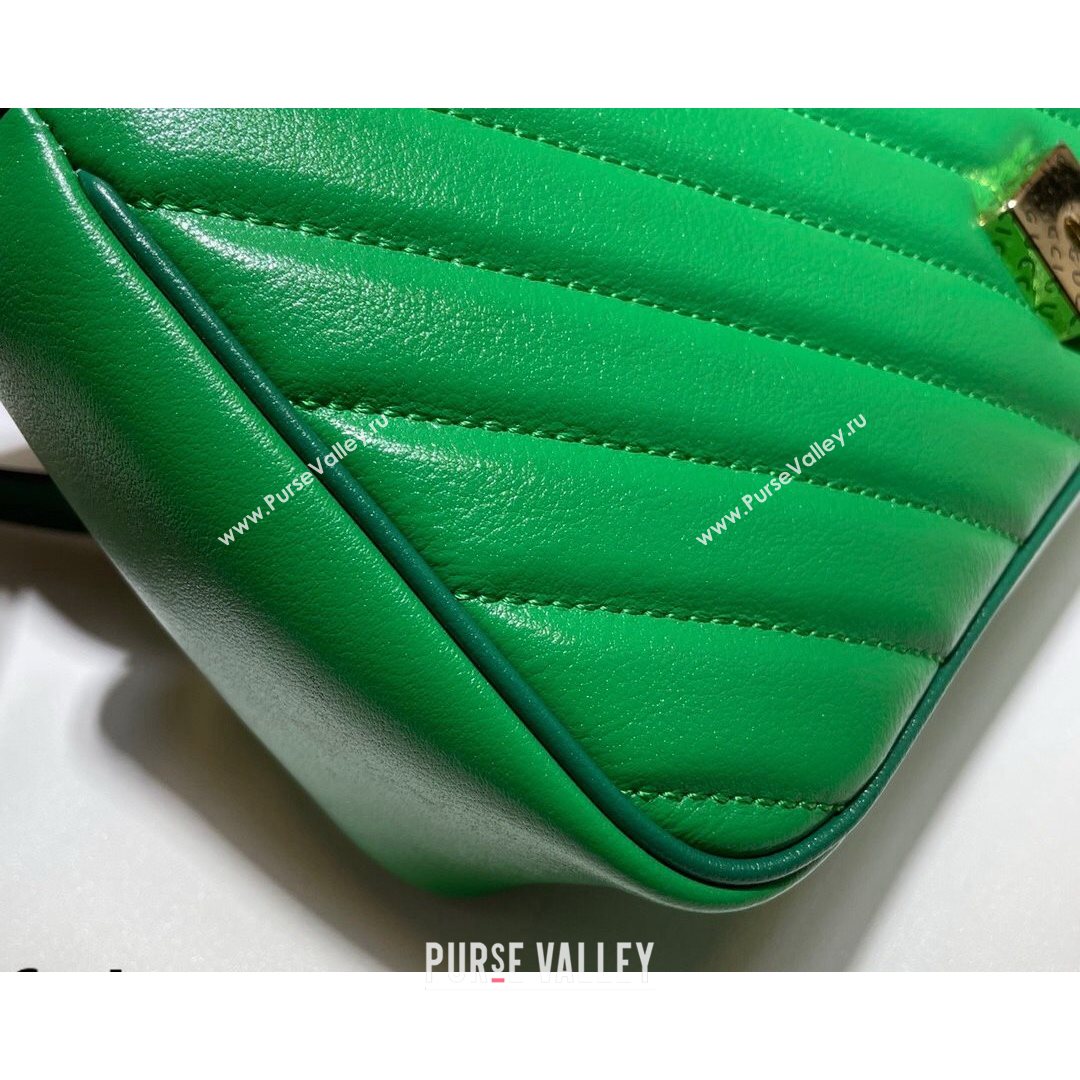 Gucci GG Marmont Small Shoulder Bag 443497 Bright Green 2021 (DLH-21072628)