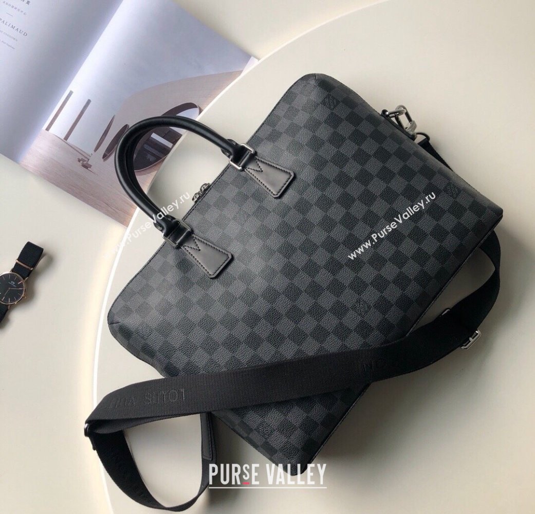 Louis Vuitton Briefcase Bag in Damier Canvas N48224 Black 2025 (KI-250121034)