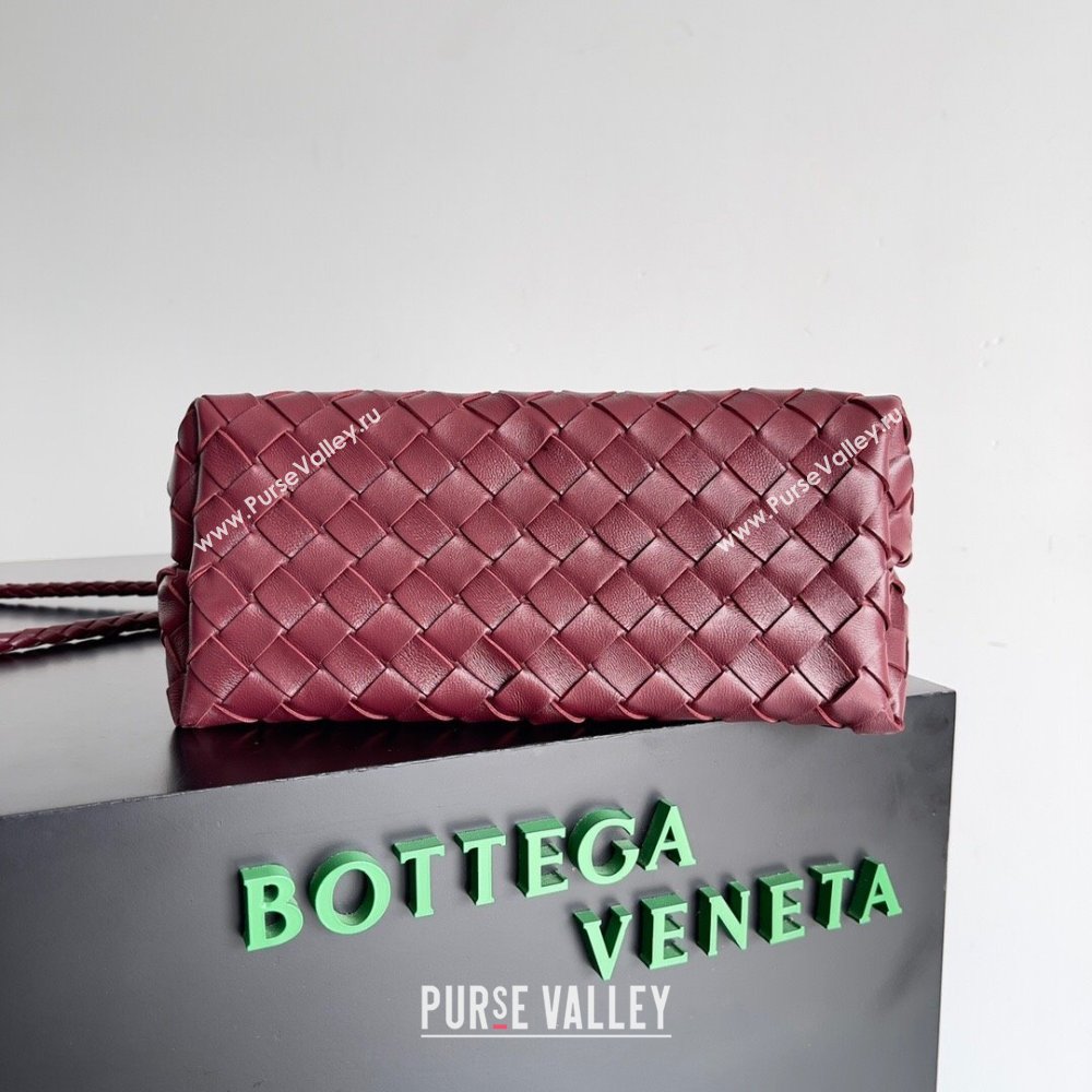 Bottega Veneta Small Andiamo Top Handle Bag in Intrecciato Leather 743568 Burgundy 2024 (MS-24042422)