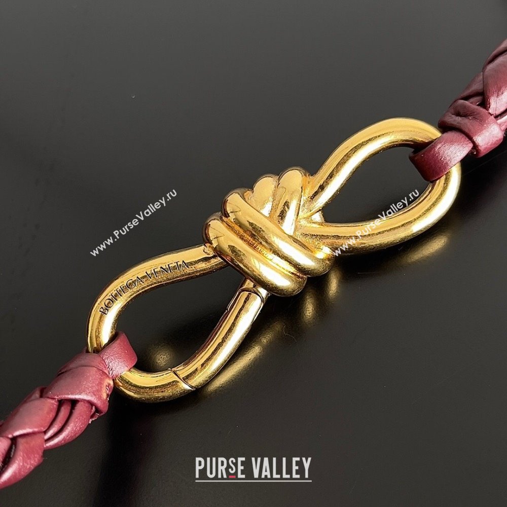 Bottega Veneta Small Andiamo Top Handle Bag in Intrecciato Leather 743568 Burgundy 2024 (MS-24042422)