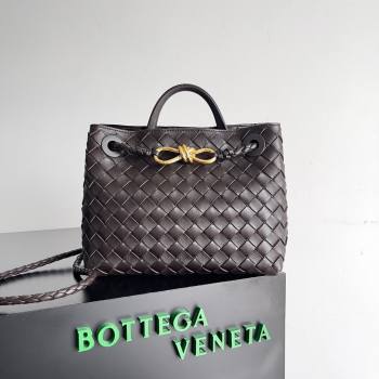 Bottega Veneta Small Andiamo Top Handle Bag in Intrecciato Leather 743568 Fondant Brown 2024 (MS-24042420)