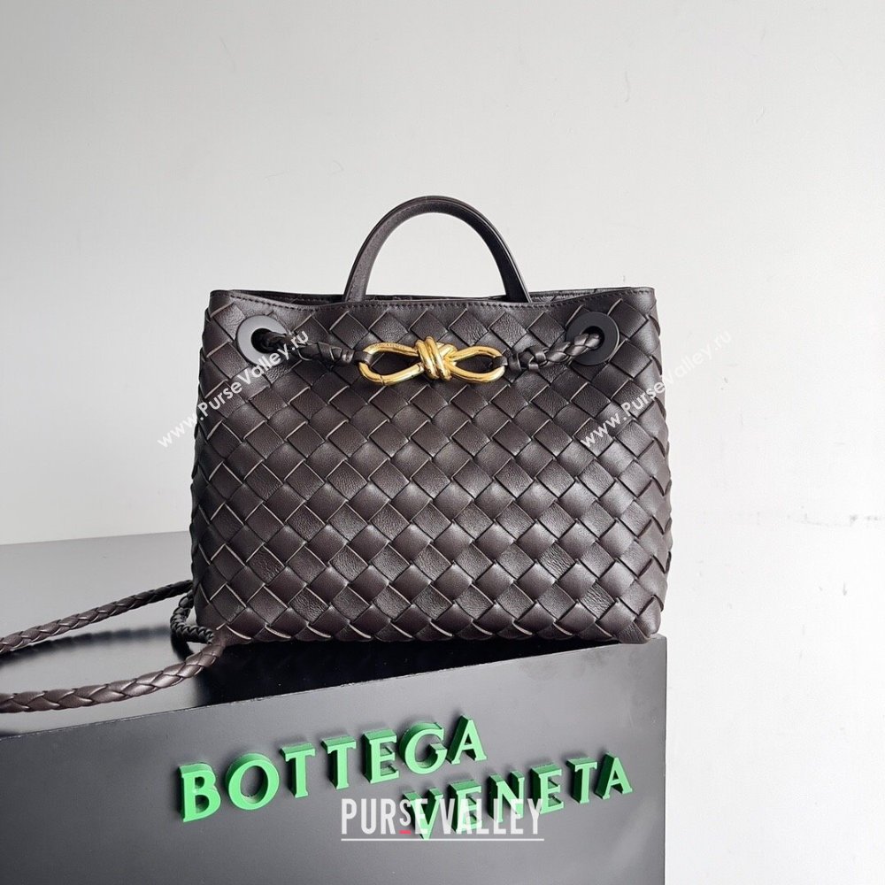 Bottega Veneta Small Andiamo Top Handle Bag in Intrecciato Leather 743568 Fondant Brown 2024 (MS-24042420)