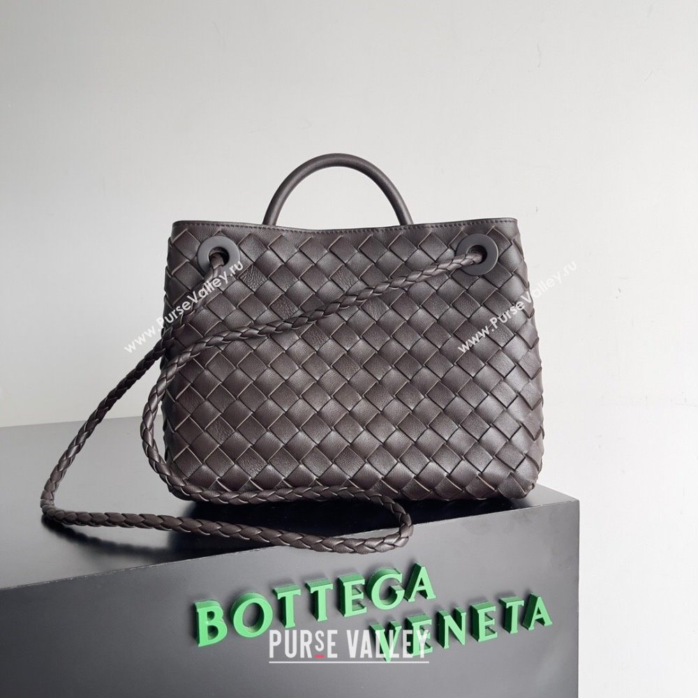 Bottega Veneta Small Andiamo Top Handle Bag in Intrecciato Leather 743568 Fondant Brown 2024 (MS-24042420)