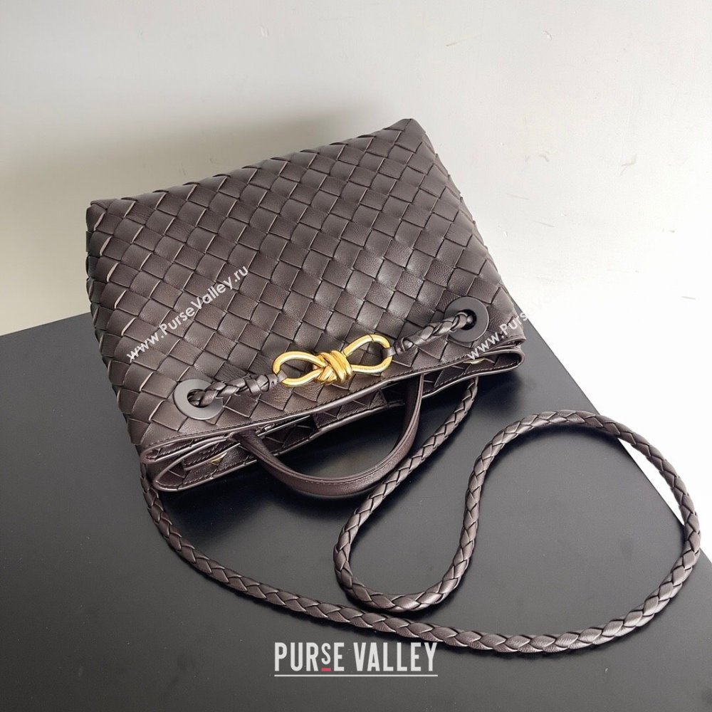 Bottega Veneta Small Andiamo Top Handle Bag in Intrecciato Leather 743568 Fondant Brown 2024 (MS-24042420)