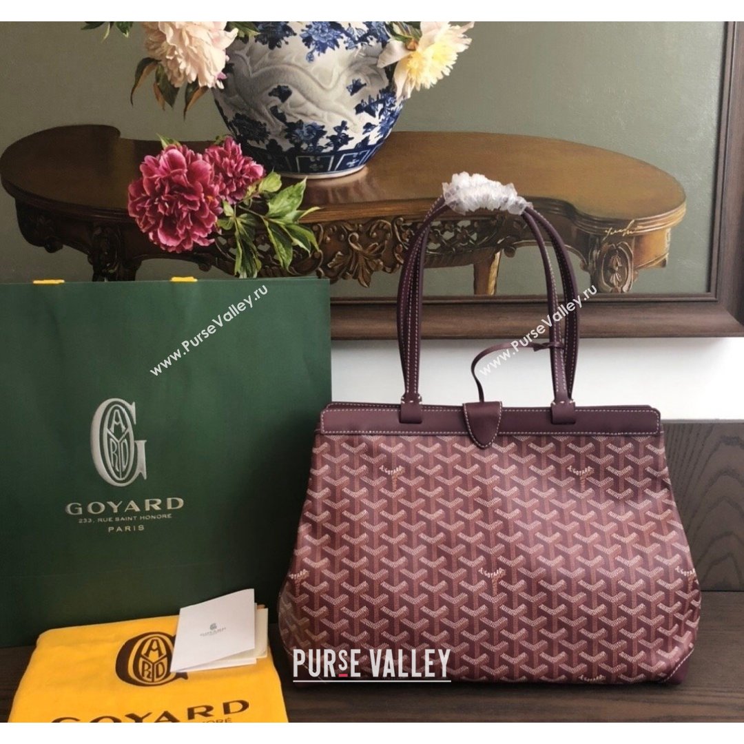 Goyard Bellechasse Biaude Tote Bag PM Burgundy 2021 (LMGY-21091415)