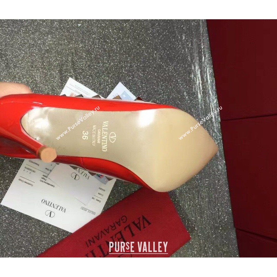 Valentino Rockstud Patent Leather Pumps 9.5cm Red 2021 30 (XL-21082079)