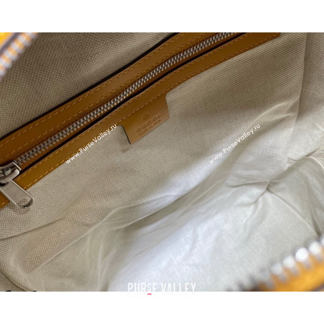 Gucci GG Embossed Perforated Leather Backpack 658579 Yellow 2021 (DLH-21072638)