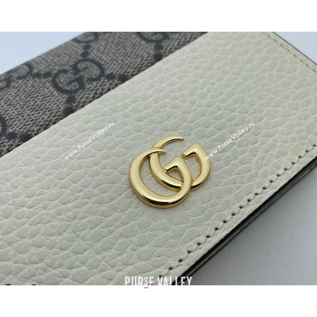 Gucci GG Marmont Card Case Wallet 658610 White 2021 (DLH-21072641)