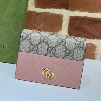 Gucci GG Marmont Card Case Wallet 658610 Pink 2021 (DLH-21072642)